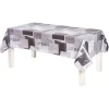 Nappe toile cirée rectangulaire grise à motifs