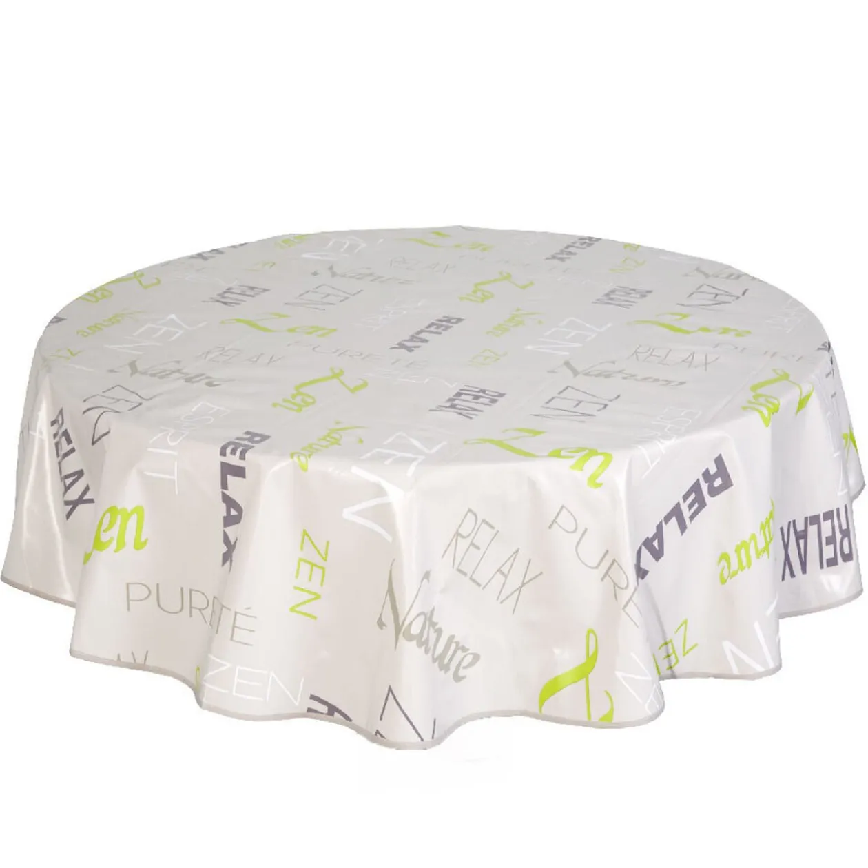 Nappe toile cirée ronde design Zen