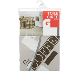 Nappe toile cirée ronde motif café