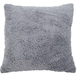 Oreiller carré avec dos sherpa 60x60 cm gris ou taupe