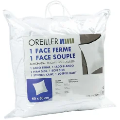 Oreiller Carré double face Souple et Ferme 60x60 cm