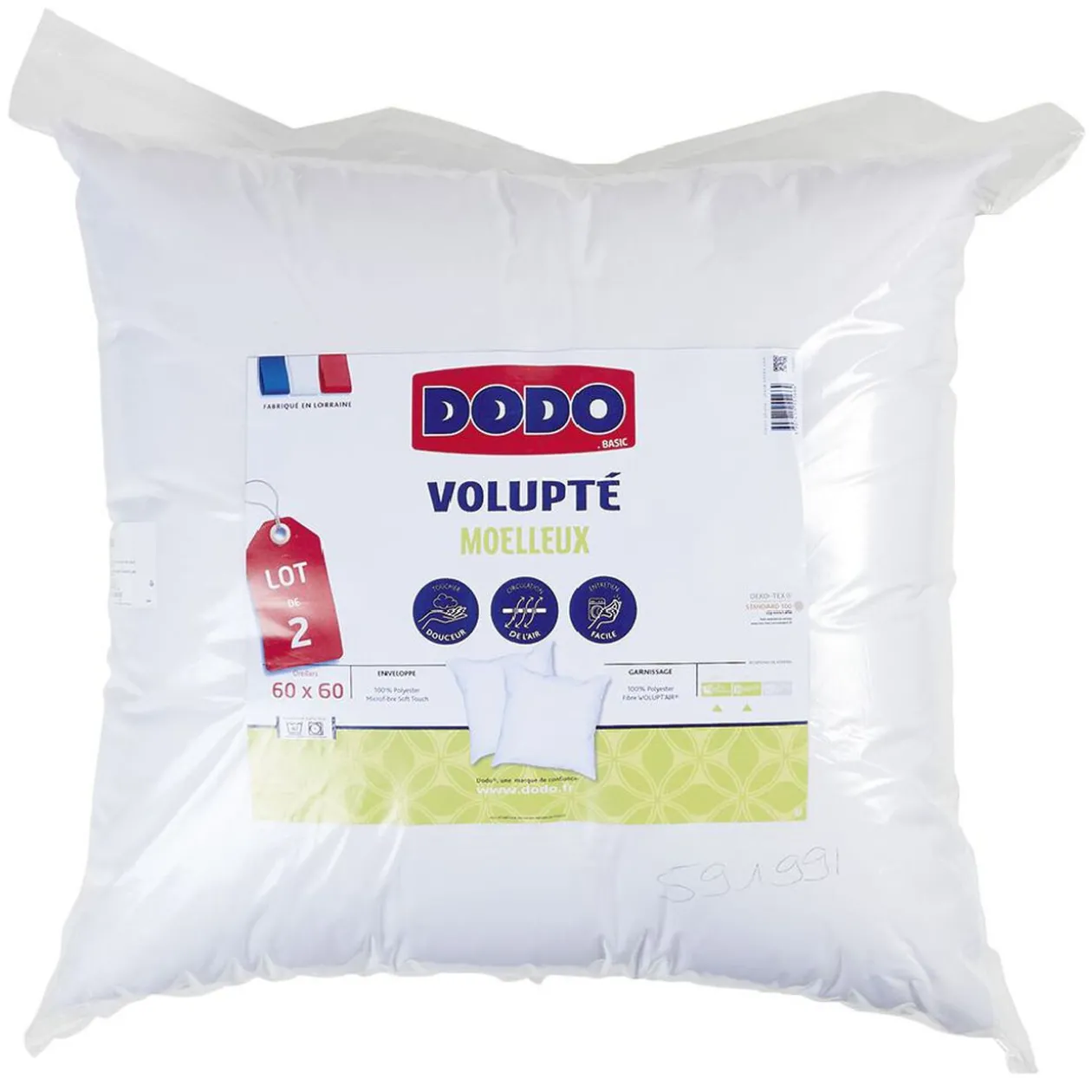 Oreiller Dodo 60x60 cm x2