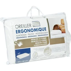 Oreiller ergonomique à mémoire de forme 30x50 cm