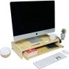 Organiseur pour ordinateur de bureau en bambou 60x30xH11 cm