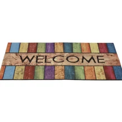 Paillasson antidérapant multicolore design welcome