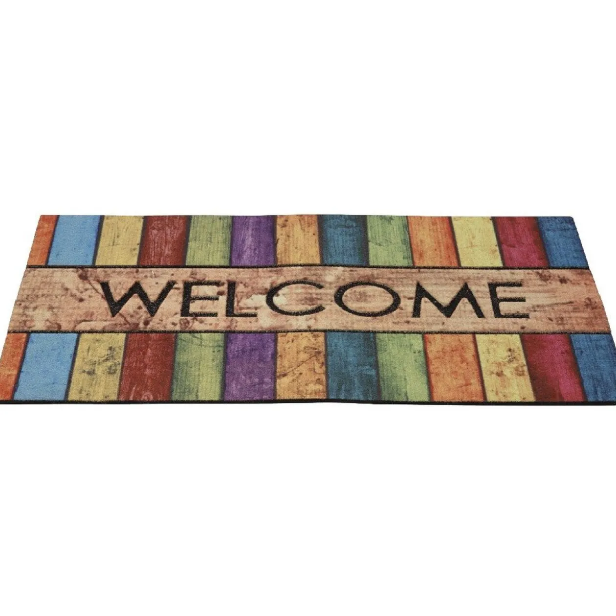 Paillasson antidérapant multicolore design welcome