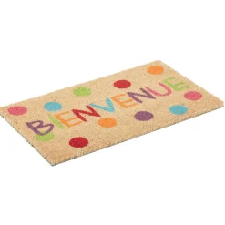 Paillasson coco Bienvenue pois colorés