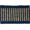 Paillasson coco tricot bleu et beige