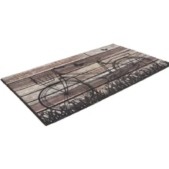 Paillasson design bois et vélo