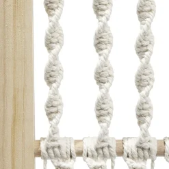 Paravent Zélie pin et coton effet macramé - L120xH170 cm