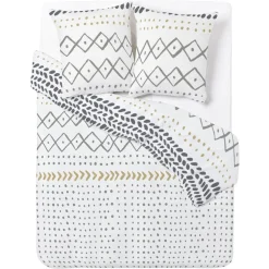 Parure 2 personnes 100% coton finition bouton 240x220cm