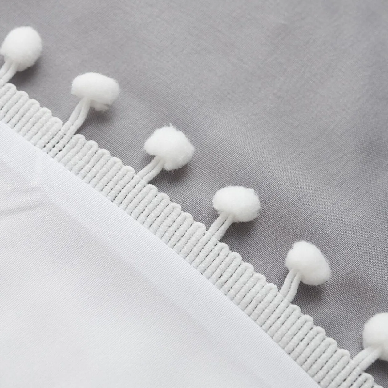 Parure de lit à 3 pièces à pompons 2 personnes