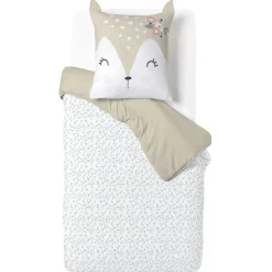 Parure de lit 1 personne 140x200cm finition bouton