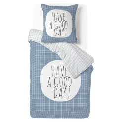Parure de lit 1 personne 140x200cm réversible Have a good day