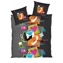Parure de lit 2 personnes coton imprimé 200x200 cm