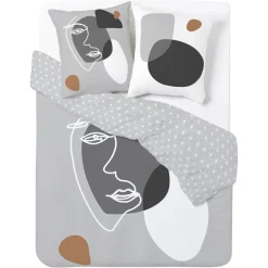 Parure de lit 2 personnes motif abstrait 220x240 cm