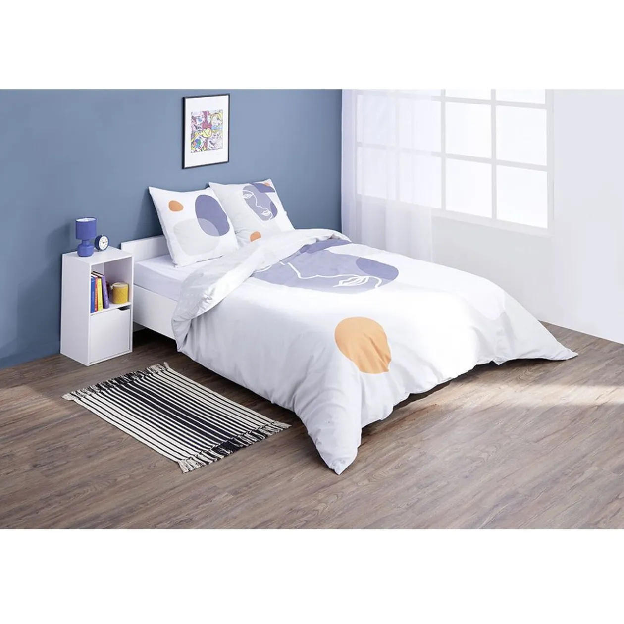 Parure de lit 2 personnes motif abstrait 220x240 cm