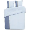 Parure de lit 2 personnes 240x220cm réversible bleu clair et foncé