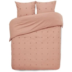 Parure de lit 2 personnes 240x220cm réversible tufté orange foncé