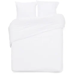 Parure de lit 2 personnes 240x220cm gaze de coton blanc uni