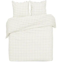 Parure de lit 2 personnes 240x220cm quadrillage petit carreau