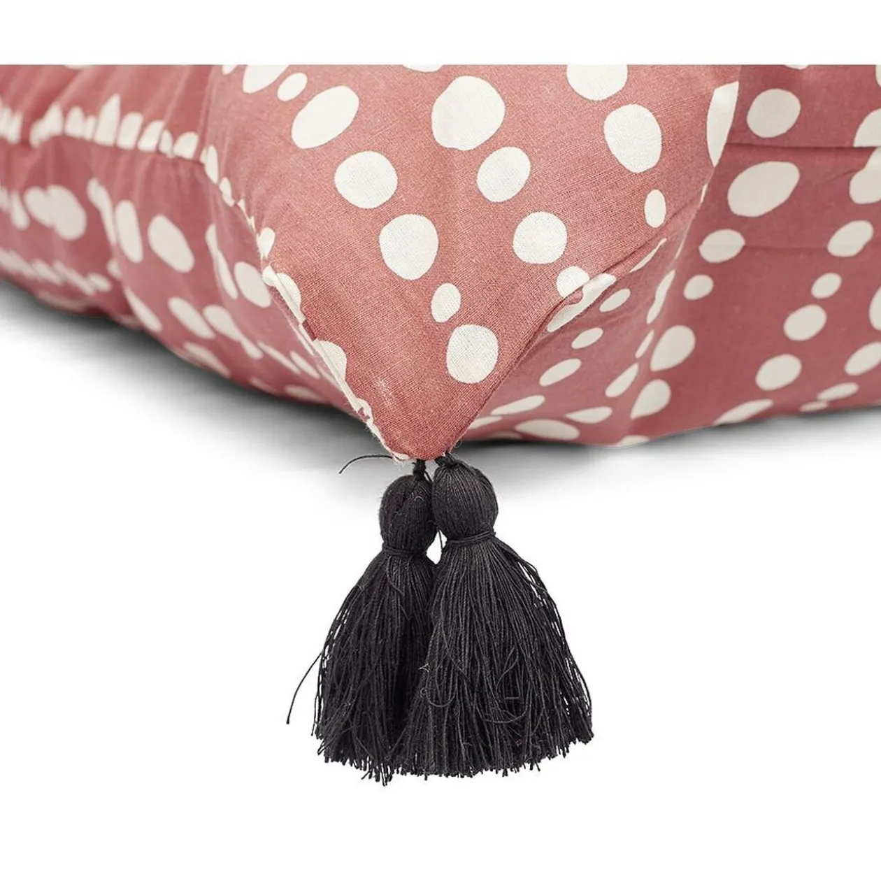 Parure de lit 2 personnes 240x220cm réversible ligne de point rouge blanc