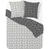 Parure de lit 2 personnes 240x220cm réversible motif aztèque noir et blanc