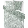 Parure de lit 2 personnes 240x220cm réversible motif végétal vert