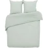 Parure de lit 2 personnes 240x220cm gaze de coton vert céladon