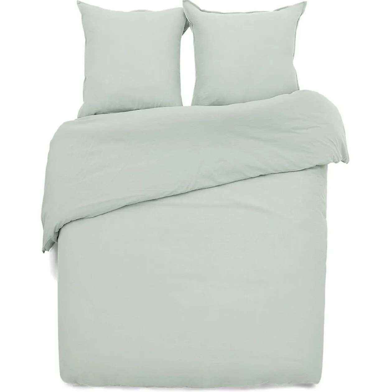 Parure de lit 2 personnes 240x220cm gaze de coton vert céladon