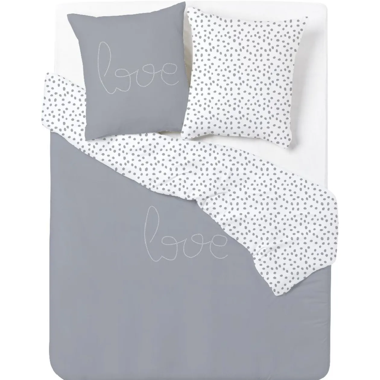 Parure de lit 3 pièces polyester 240x220cm - 63x63cm