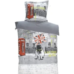 Parure de lit 1 place design London United Dog