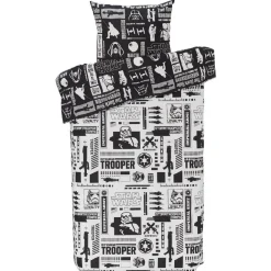 Parure de lit 1 place design Star Wars noire et blanche