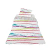 Parure de lit 1 place design rayures multicolores