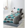 Parure de lit 1 place design ronds gris et bleu