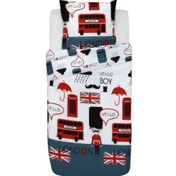Parure de lit 1 place imprimée Londres angleterre