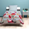 Parure de lit 1 place motif pompier