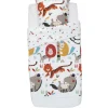 Parure de lit 1 place multicolore imprimé animaux