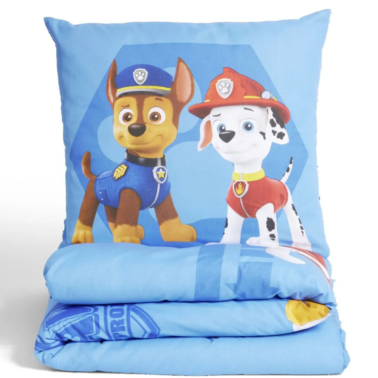 Parure de lit 1 place Pat' Patrouille Chase et Marcus