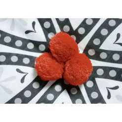 Parure de lit 2 places à pompons motif mandala jaune ou rouge