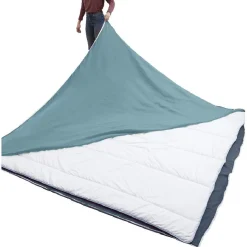 Parure de lit 2 places à zipper bleu ciel et bleu marine