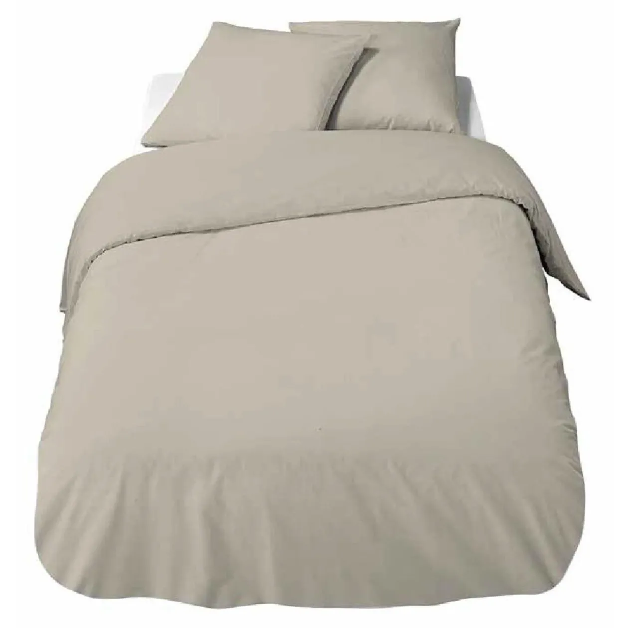 Parure de lit 2 places beige unie