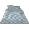 Parure de lit 2 places blanche design losanges bleus
