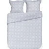 Parure de lit 2 places blanche imprimée arabesques grises