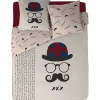 Parure de lit 2 places design moustache