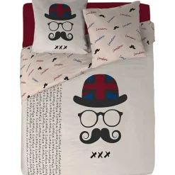 Parure de lit 2 places design moustache