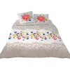 Parure de lit 2 places design fleurs multicolores