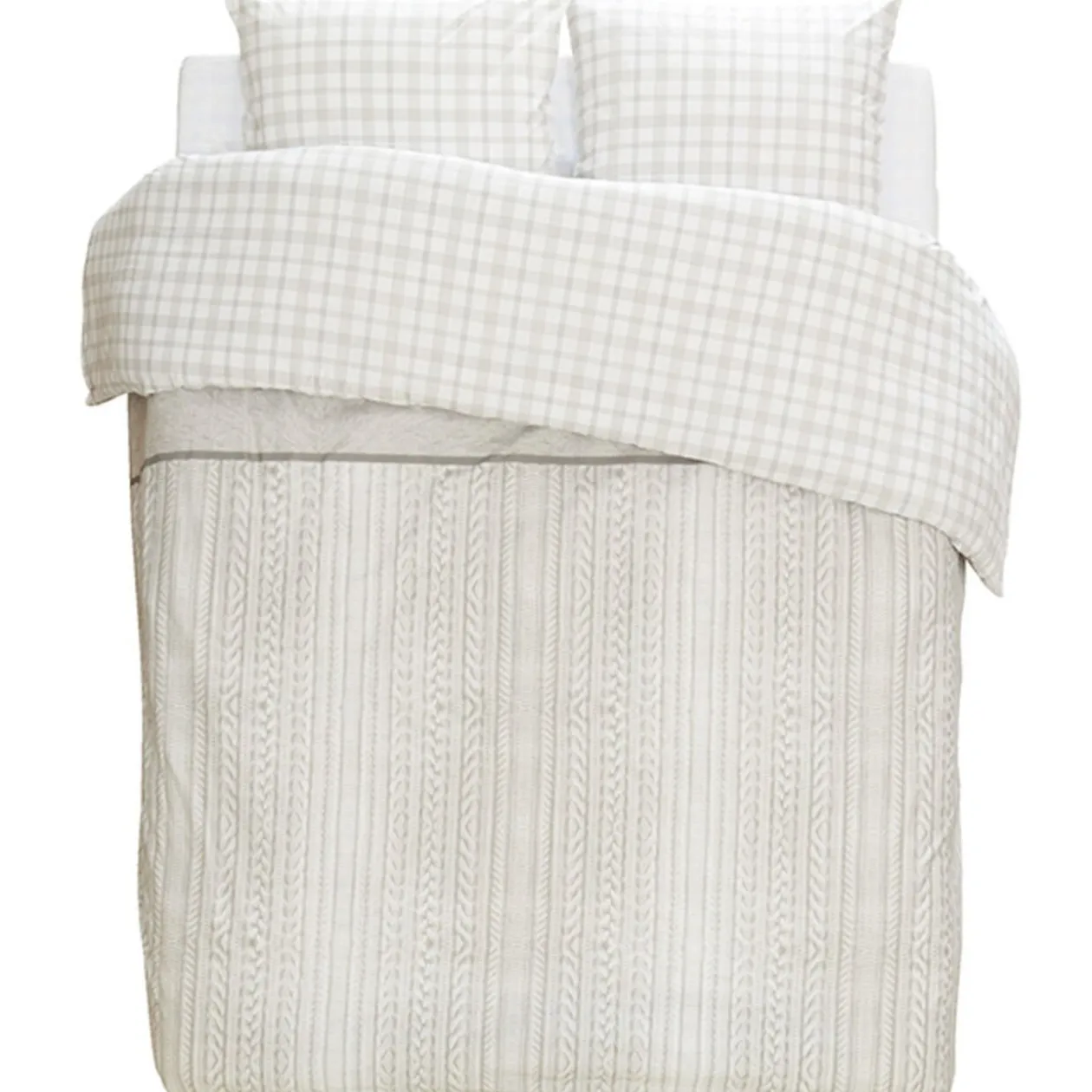 Parure de lit 2 places design maille en laine