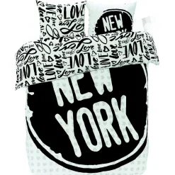 Parure de lit 2 places design tampon New York