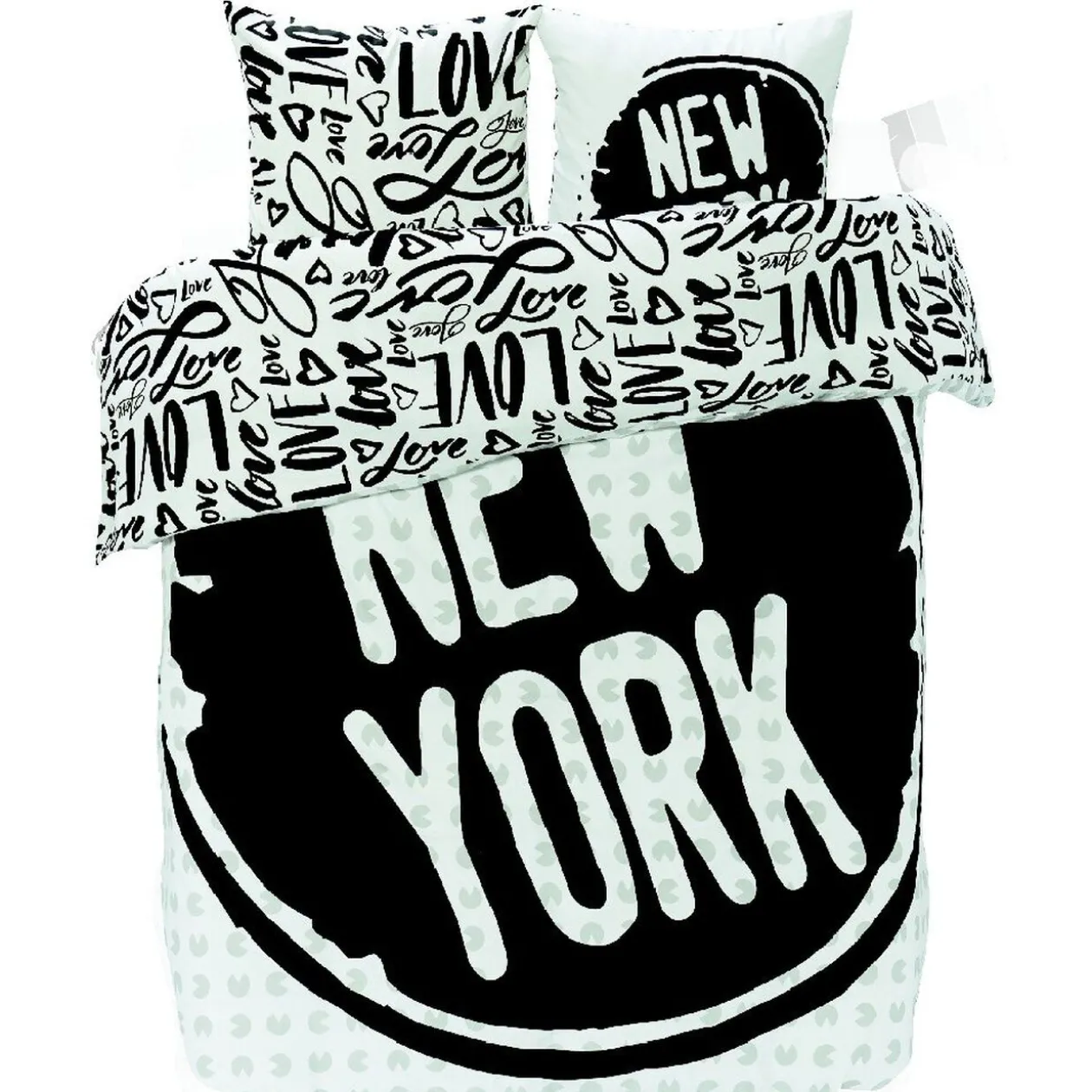 Parure de lit 2 places design tampon New York